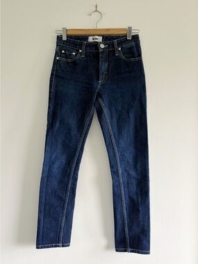 Acne Flex S Wet Blue Skinny Jeans, Dark Blue Slim Jeans size 25